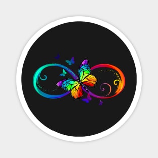 Infinity with rainbow butterfly Magnet